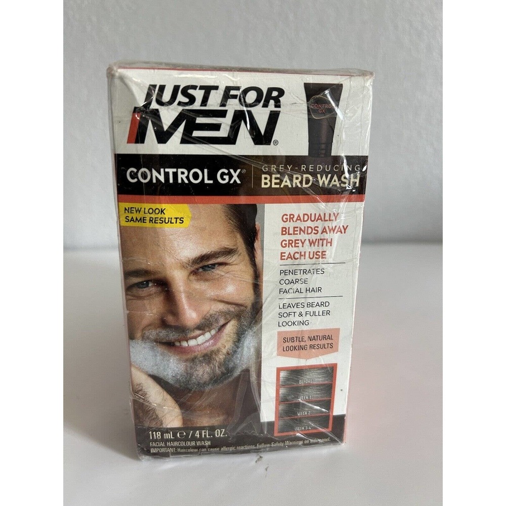 Just For Men-Control GX Grey Reducing Beard Wash Shampoo-4 Fl Oz Pack of 3